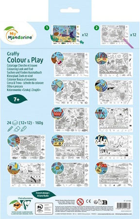 Mandarine Drawing Pad 20x30cm 24 Sheets Search&Find Sea