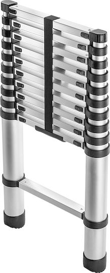 Kadax Scară Telescopică din Aluminiu Simplă cu 11 Trepte Înălțime Maximă 3.2m