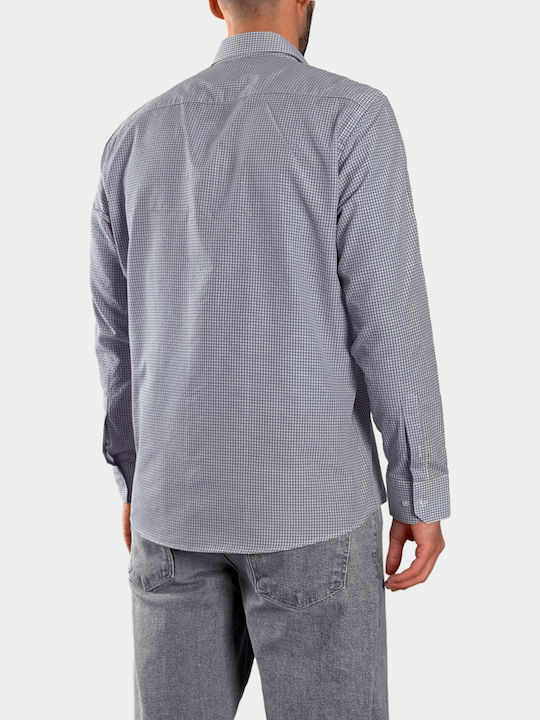 Long Sleeve Shirt Regular Fit Checked Light Blue