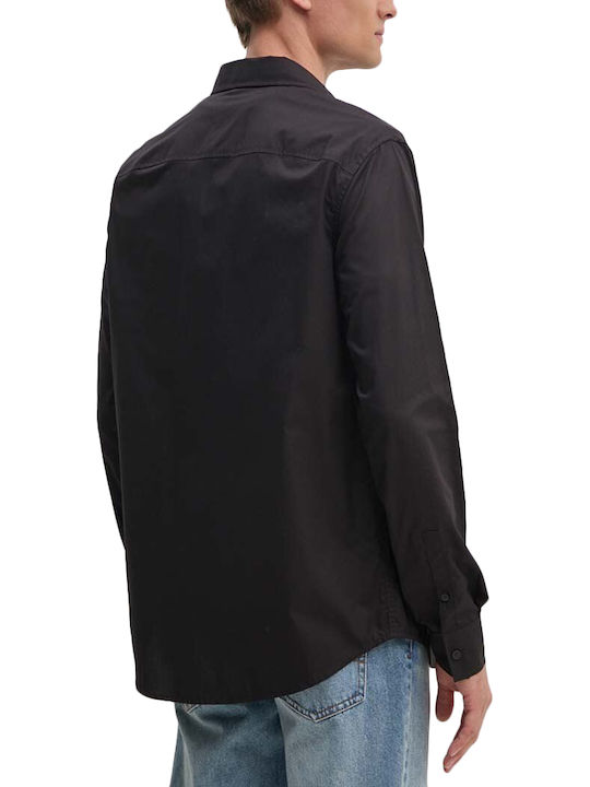 Armani Exchange Cămașă Bumbac Neagră