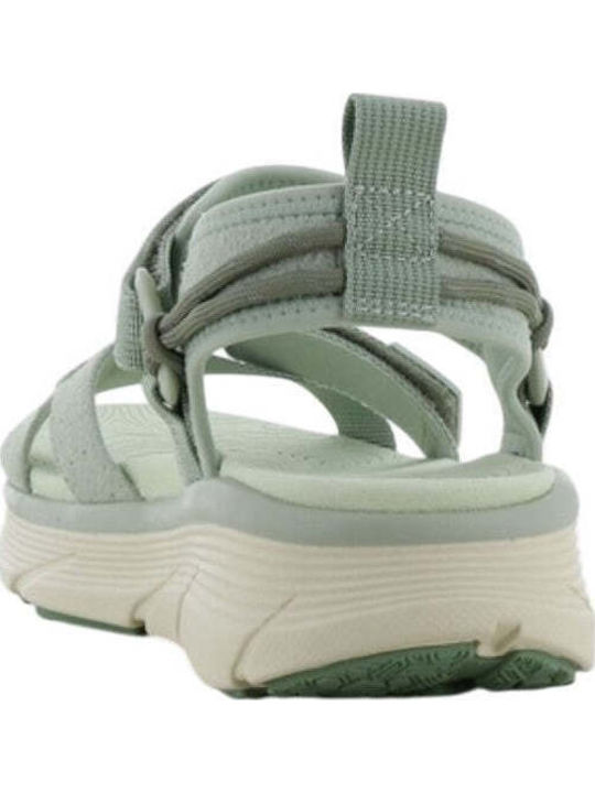 Damen Anatomisch Flache Sandalen Grün