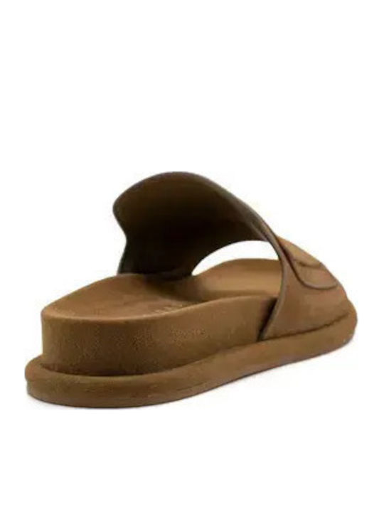 Damen Flache Sandalen Braun