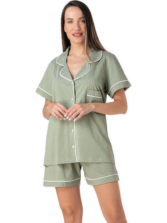 Relax Lingerie Καλοκαιρινό Γυναικείο Σετ Πιτζάμας Ροζ