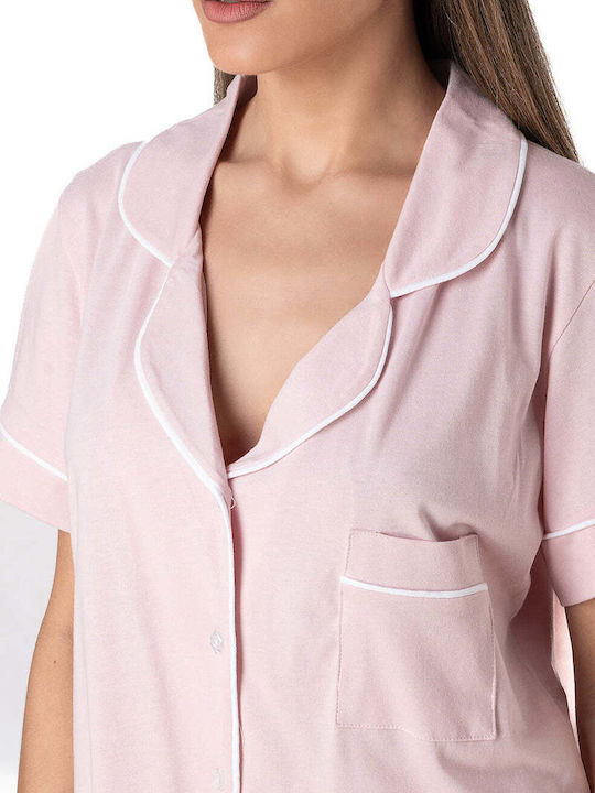 Relax Lingerie Καλοκαιρινό Γυναικείο Σετ Πιτζάμας Βαμβακερό Πράσινο