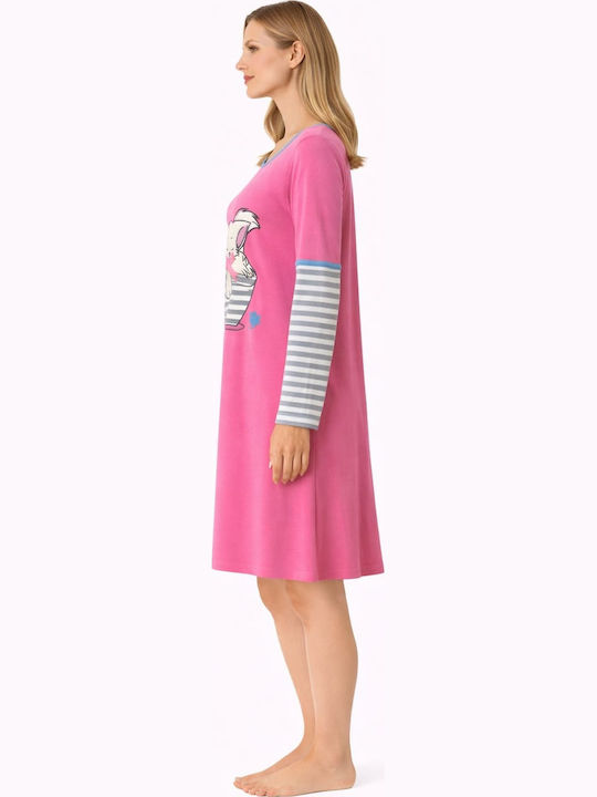 Vamp Winter Women's Nightgown Fuchsia