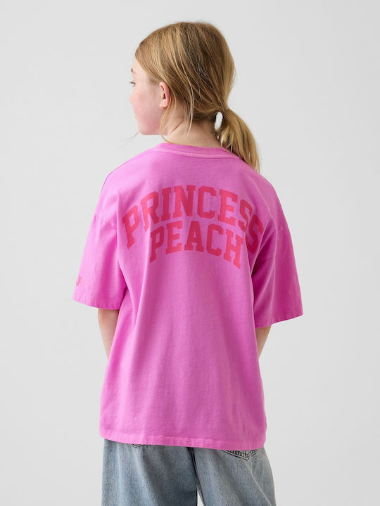 Kids Top Short-sleeved Neon Pink Glow