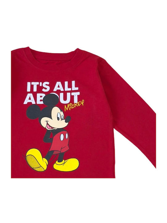Kinderoberteile Langärmelig Rote Mickey Mouse