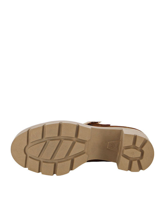Leather Heels With Medium Tabac Brown Heel