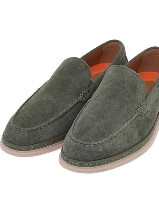 Suede Ανδρικά Loafers σε Πράσινο Χρώμα