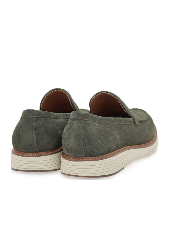 Suede Ανδρικά Loafers σε Πράσινο Χρώμα