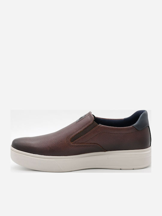Loafers Bărbătești Din Piele În Culoare Maro
