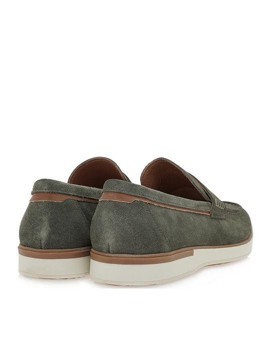 Suede Ανδρικά Loafers σε Πράσινο Χρώμα