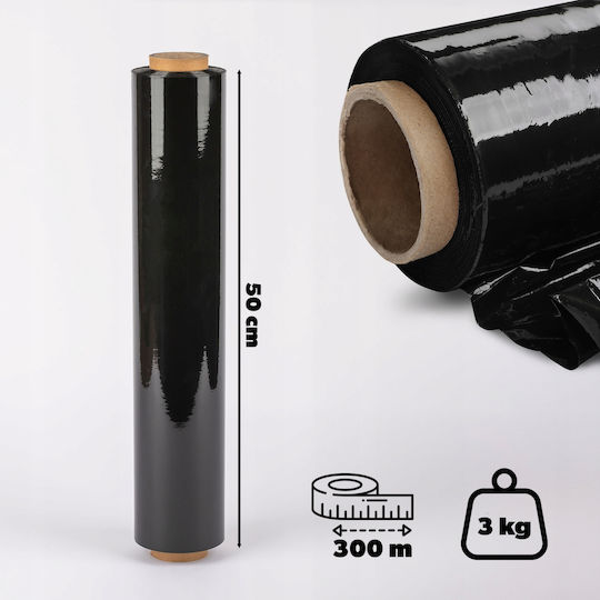 Stretch Film Strong Black 2.5kg Xl Well Covering Black Large 6pcs