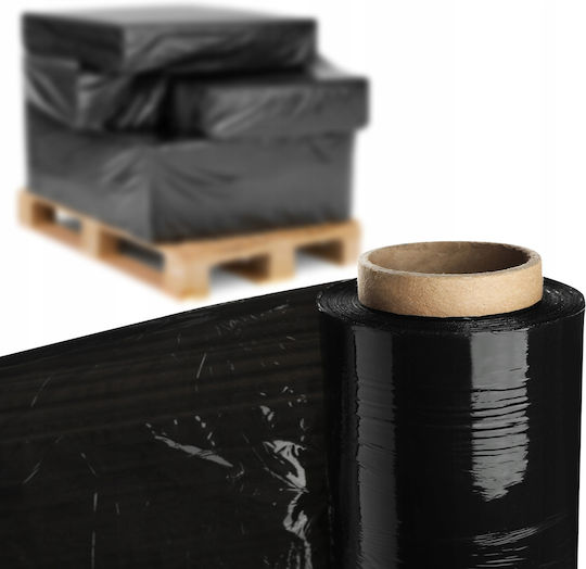 Stretch Film Xl Stretch Black Black 2.5kg Strong Opaque Roll Large 4 Pcs