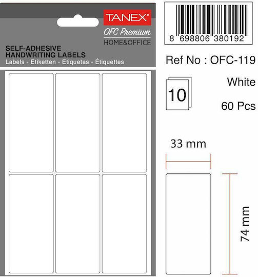 Tanex Role Autoadezive În Role 33x74mm 60 Bucăți