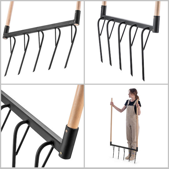 Cultivator De Mână Pentru Sol Slăbitor 77cm Metal Puternic Mâner 145cm