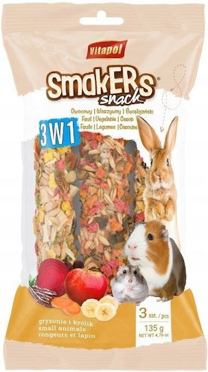 Vitapol Smakers 3-in-1 Rodents Rabbits Vegetable Carob Fruity In Foil 135 G 6 Pcs Display