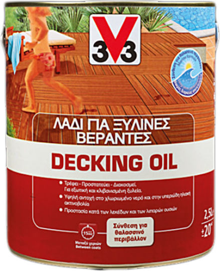 V33 Decking Oil Λάδι Συντήρησης Τικ Ματ 2.5lt