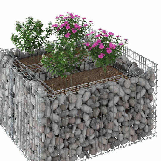 vidaXL Stahl-Gartenzaunbedarf aus Draht 100x100x60cm Silber