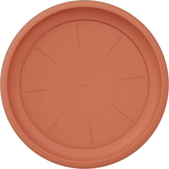 vidaXL Pot Plate Plastic Terracotta 27x27cm 24pcs