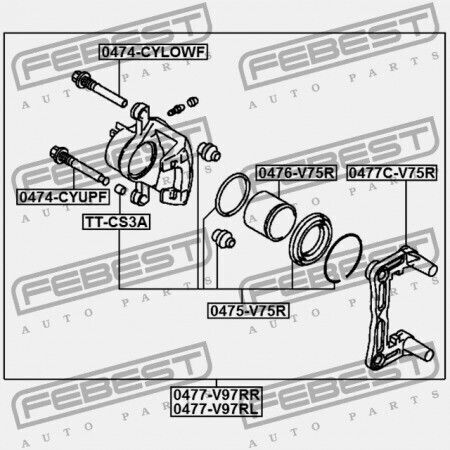 Ζυγός Δαγκάνα Φρένων Πίσω Mitsubishi Pajero Monterolong V90 2006.08 G Xp Mr510549