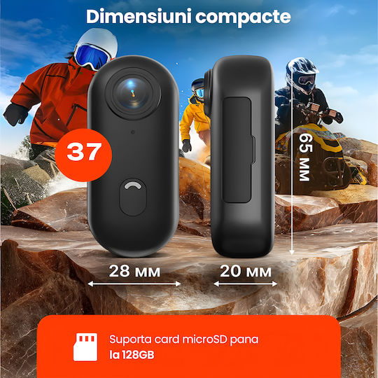Cameră Ascunsă Action WiFi Breloc 1080p cu Slot pentru Card de Memorie