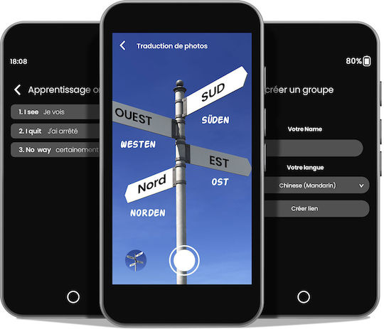 Avizar Ai Voice Photo Übersetzer 142 Sprachen Offline Funktion 4.0 Zoll Bildschirm Schwarz