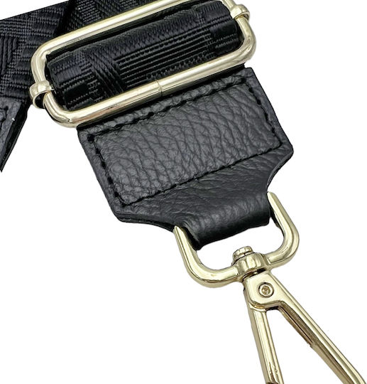 7894-132 Curea Meandre Metal Aurit Neagră