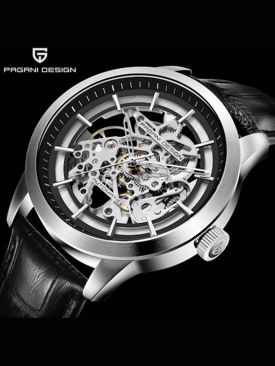 Pagani Design Ceas Barbatesc 43mm Automat cu Curea din Piele Bej