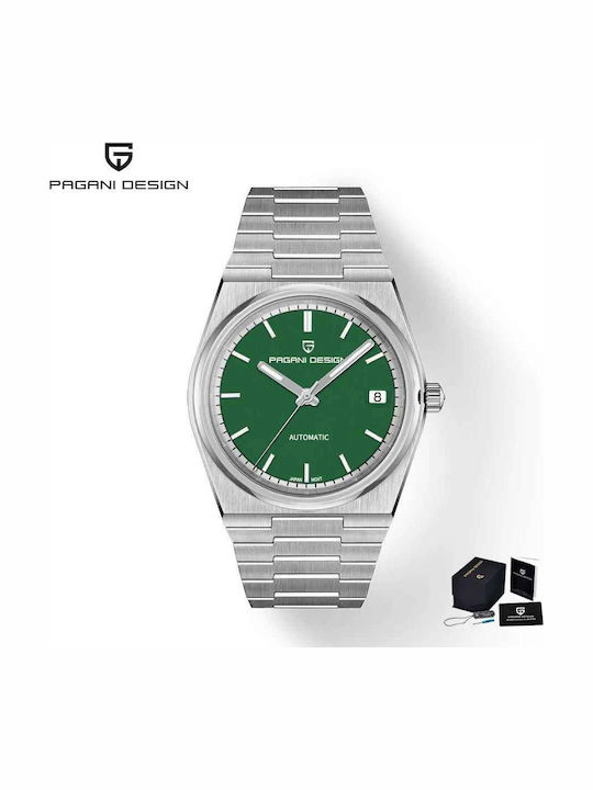 Pagani Design Ceas Barbatesc 40mm Automat cu Brățară din Metal Argintie