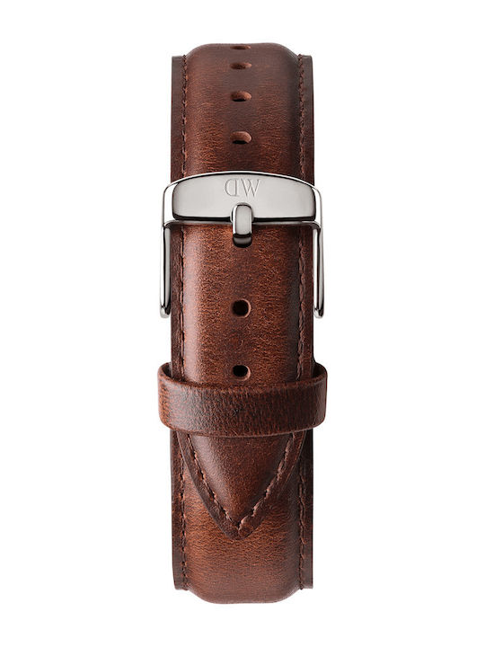 Daniel Wellington Classic Ceas De Damă 40mm Cu Baterie Cu Curea Textilă Argintie
