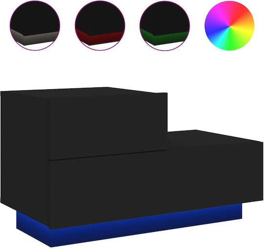 Nachttisch Schwarz 70x36x40.5cm
