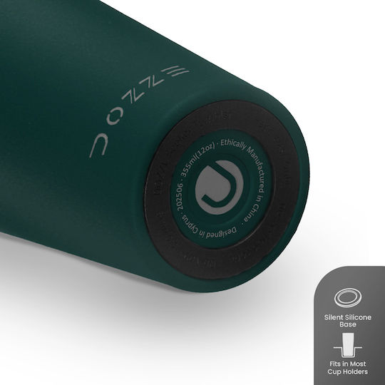 Dozze Glass Thermos Stainless Steel / Plastic BPA Free 355ml Sacramento Green With Straw