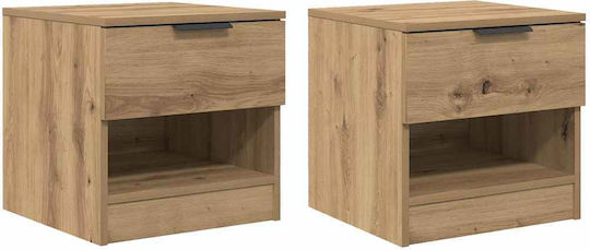Wooden Bedside Tables with Fabric Upholstery Brown 2 Pieces 40x39x40cm Wooden Bedside Tables with Fabric Upholstery Brown 2 Pieces 40x39x40cm