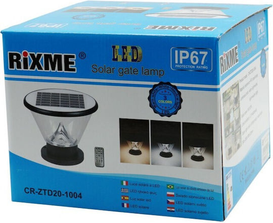 Rixme Solarleuchte Boden 5W Kaltweiß 6000K mit Fernbedienung IP67 25cmx19cmx12cmcm