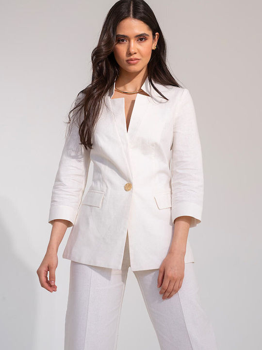 Hermosa Matilde Γυναικείο Σακάκι White
