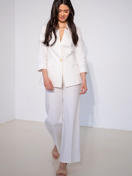 Hermosa Matilde Γυναικείο Σακάκι White