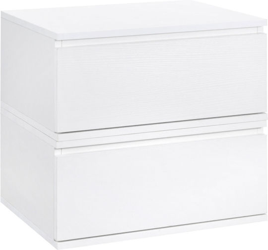 Ξύλινα Λευκά 2τμχ 49x38x23cm
