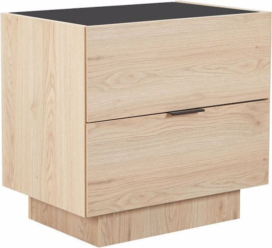 Cubius Noptieră Dormitor Bej Din Sticlă 58x39x54,2cm 09-2136