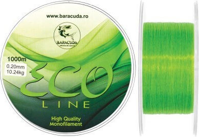 Nylon Monofilament Baracuda Eco Line 1000 M Verde Fluorescent Rezistent La Frecare Și Tracțiune