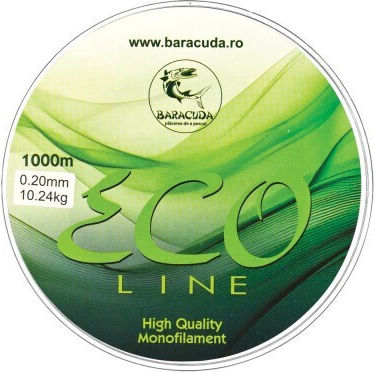 Nylon Monofilament Baracuda Eco Line 1000 M Verde Fluorescent Rezistent La Frecare Și Tracțiune