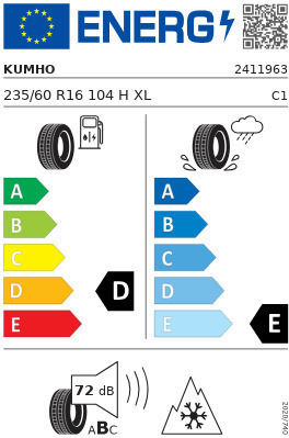Kumho At52 235/60R16 104H 3PMSF XL Autoreifen 4 Jahreszeiten Fahrzeugtyp