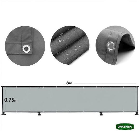 Grasher Grey Shade Divider 0.75x5m Grasher Grey Shade Divider 0.75x5m