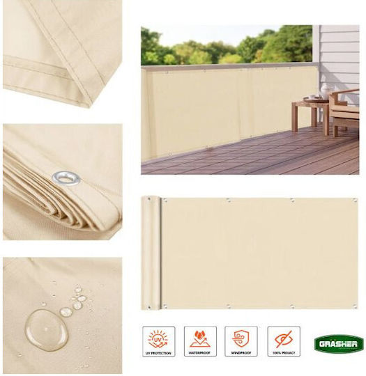 Grasher Ecru Shade Divider With Hoops 0.75x5m 180gr/m²