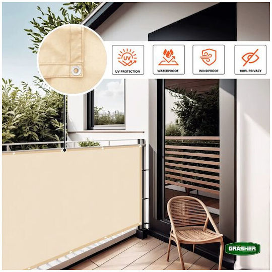 Grasher Ecru Shade Divider With Hoops 0.75x5m 180gr/m²