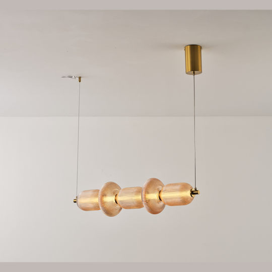 Eurolamp Verena LED Висящо Тавано Осветително Тяло Кехлибарено 25x86x146см