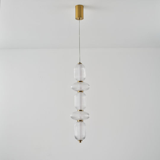 Eurolamp Verena Κρεμαστό Φωτιστικό Διάφανο LED με Θερμό Λευκό Φως 25x86x146εκ.