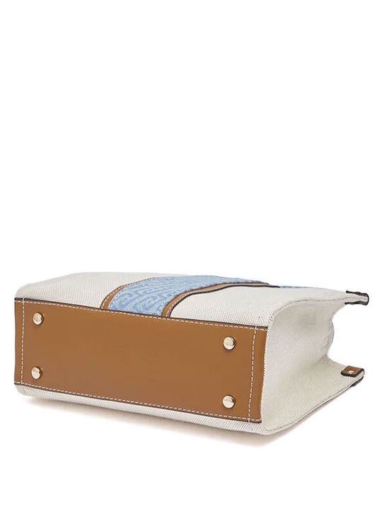 Fabric Women's Tote Handbag Beige