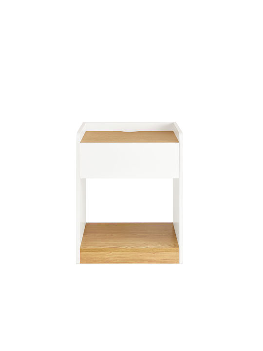 Wooden Bedside Table White 45x40x55cm