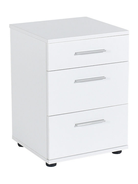 Trendline Wooden Bedside Table Λευκό 40x39x57cm